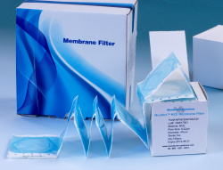 Мембранные фильтры, cмесь эфиров целлюлозы (MCE) 0.45 мкм, 50 мм, белые с черной сеткой, стерильные, лента для диспенсера, 150 шт/упак MFMCE050045CW