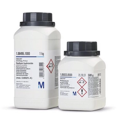 Натрия гидроксид гранулированный для анализа (max. 0.02% K) EMSURE® ACS,Reag. Ph Eur, 1 кг 1064691000